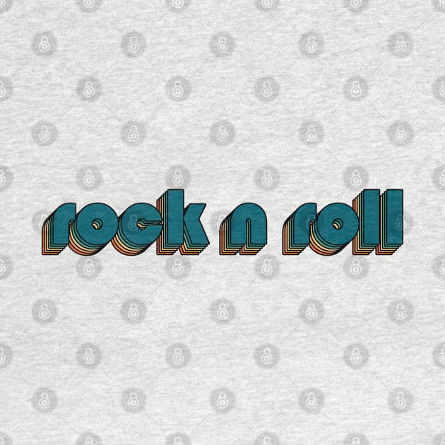 Rock N Roll // Rock N Roll Retro Rainbow Typography Style // 70s by Vincentstore.id